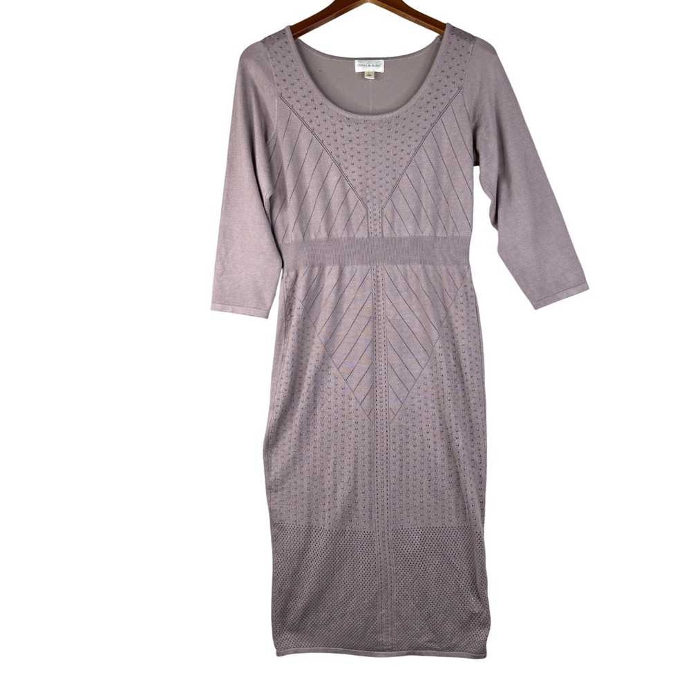 New Emma & Posh 3/4 Sleeve Sheath Midi Dress size‎ Large Light Purple